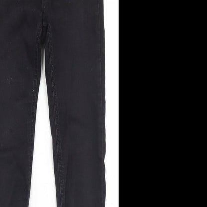 Lipsy Womens Black  Cotton Skinny Jeans Size 8 L28 in Regular Button