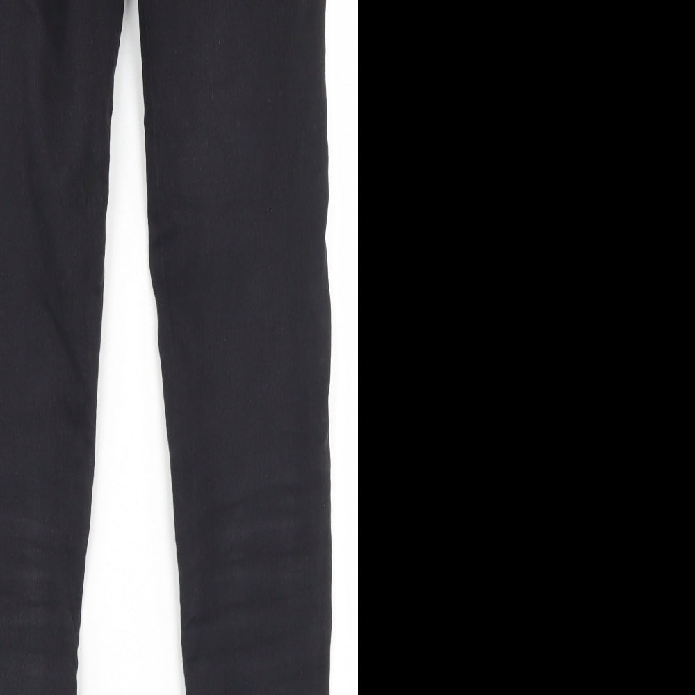 Lipsy Womens Black  Cotton Skinny Jeans Size 8 L28 in Regular Button