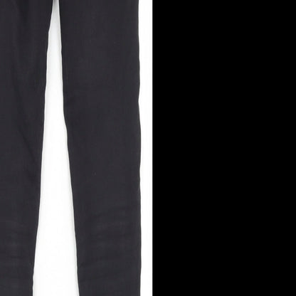 Lipsy Womens Black  Cotton Skinny Jeans Size 8 L28 in Regular Button