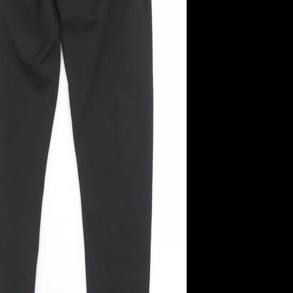PRETTYLITTLETHING Womens Black  Polyester Compression Leggings Size 8 L25 in Regular