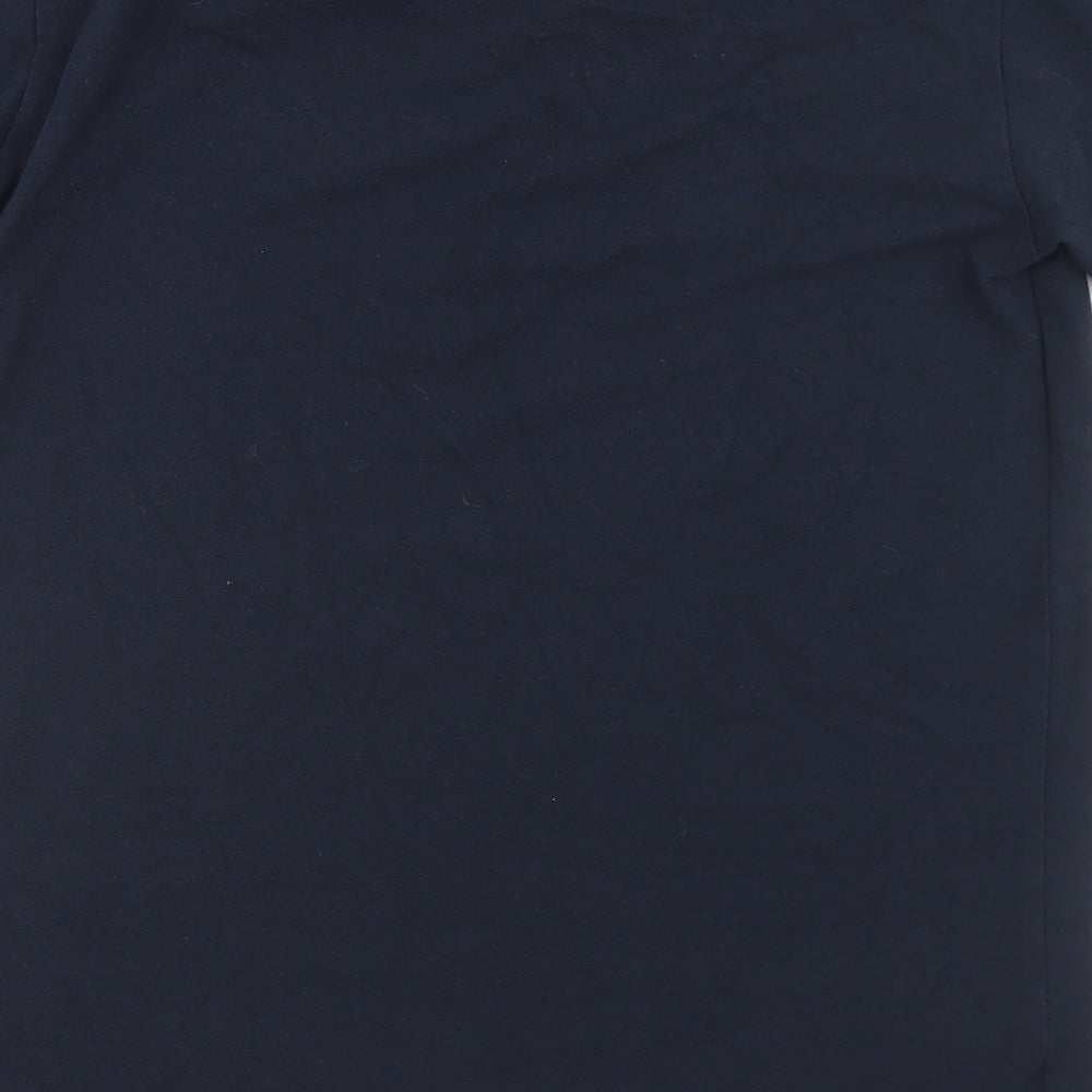 Simon Jeffrey Mens Blue  Polyester  Polo Size S Collared Button