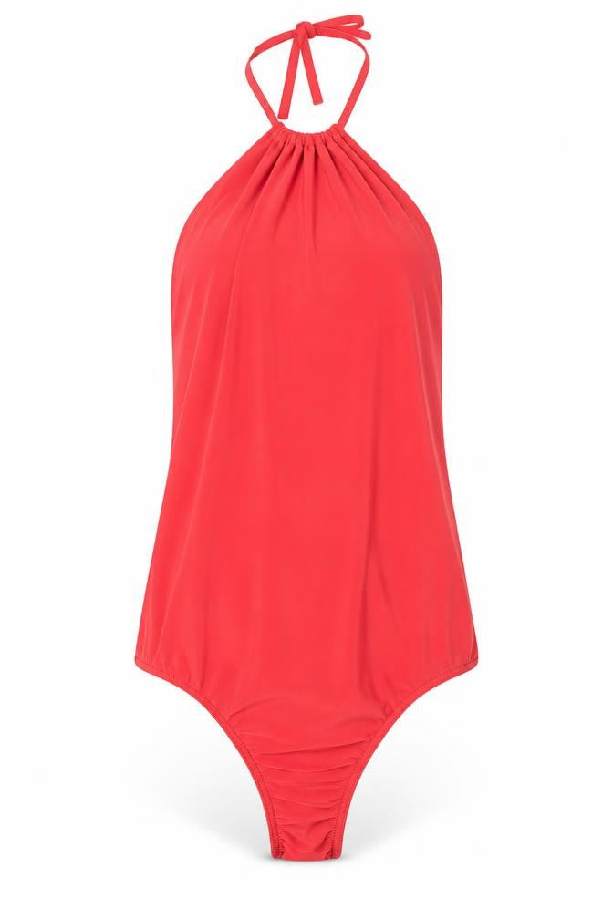 Womens UK Size 4 PRETTYLITTLETHING Red Bodysuit One-Piece