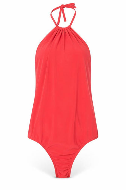 Womens UK Size 4 PRETTYLITTLETHING Red Bodysuit One-Piece