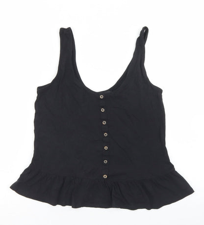 Womens UK Size 10 New Look Black Cropped Tank