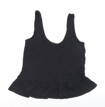 Womens UK Size 10 New Look Black Cropped Tank