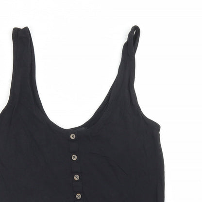 Womens UK Size 10 New Look Black Cropped Tank