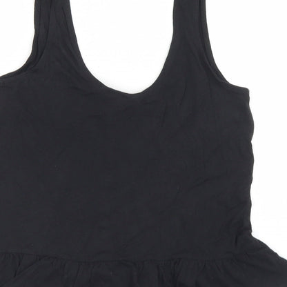 Womens UK Size 10 New Look Black Cropped Tank