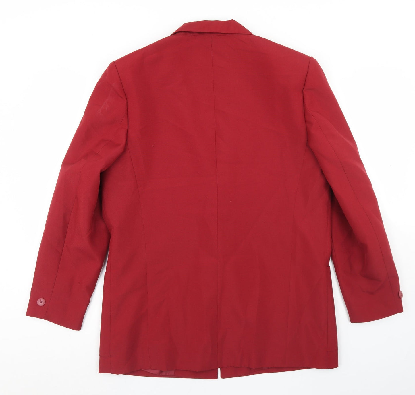 Classics Womens Red  Polyester Jacket Blazer Size 14