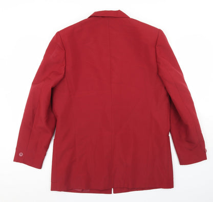 Classics Womens Red  Polyester Jacket Blazer Size 14