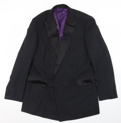 Mens UK Size 38 Charlton Gray Regular Black Suit Jacket