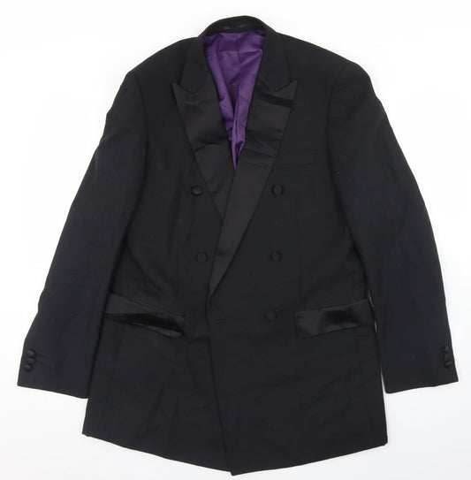 Mens UK Size 38 Charlton Gray Regular Black Suit Jacket
