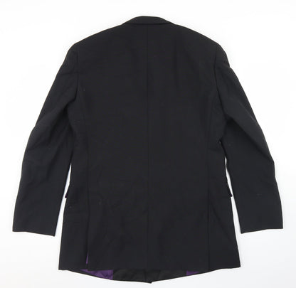 Mens UK Size 38 Charlton Gray Regular Black Suit Jacket