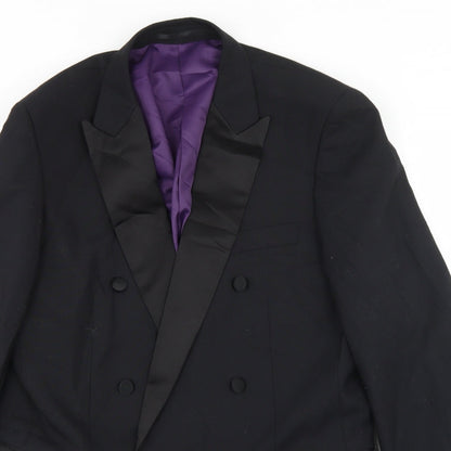 Mens UK Size 38 Charlton Gray Regular Black Suit Jacket