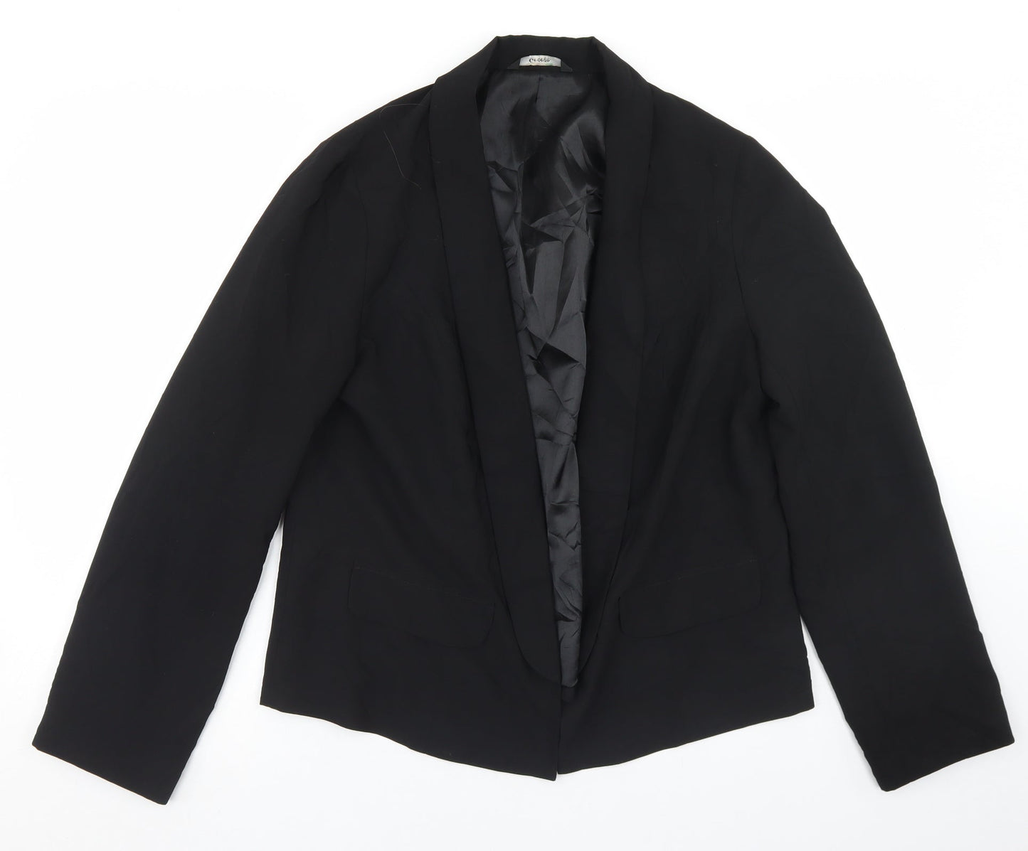 George Womens Black  Polyester Jacket Blazer Size 14