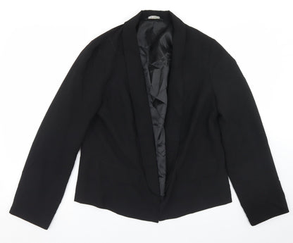 George Womens Black  Polyester Jacket Blazer Size 14