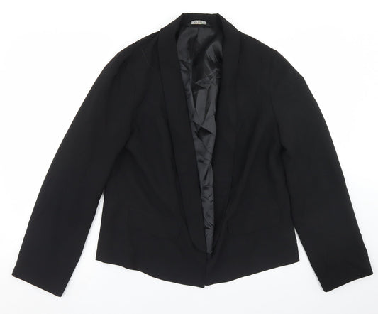 George Womens Black  Polyester Jacket Blazer Size 14