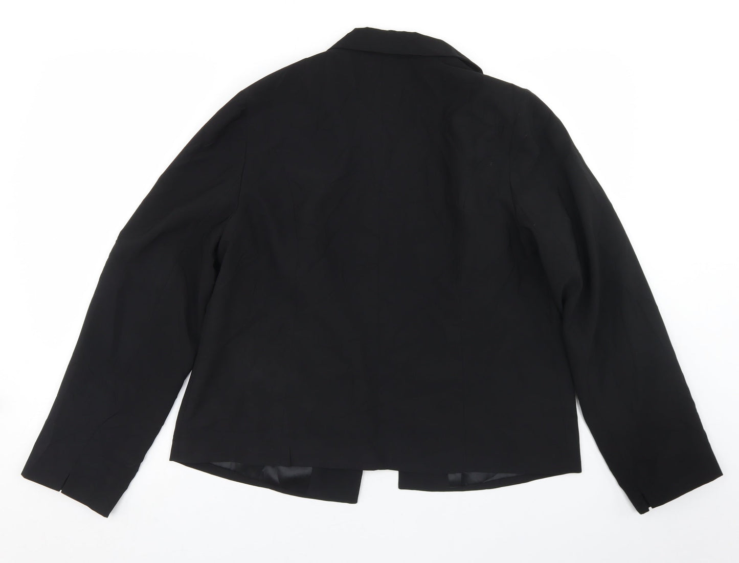 George Womens Black  Polyester Jacket Blazer Size 14