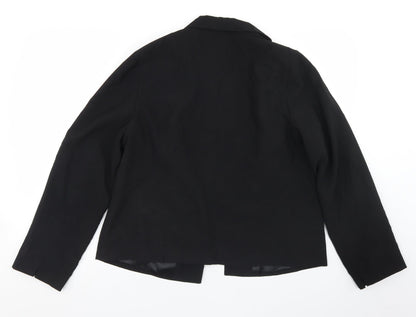 George Womens Black  Polyester Jacket Blazer Size 14
