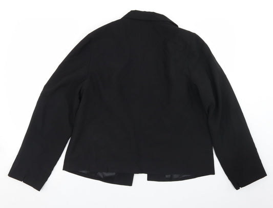 George Womens Black  Polyester Jacket Blazer Size 14