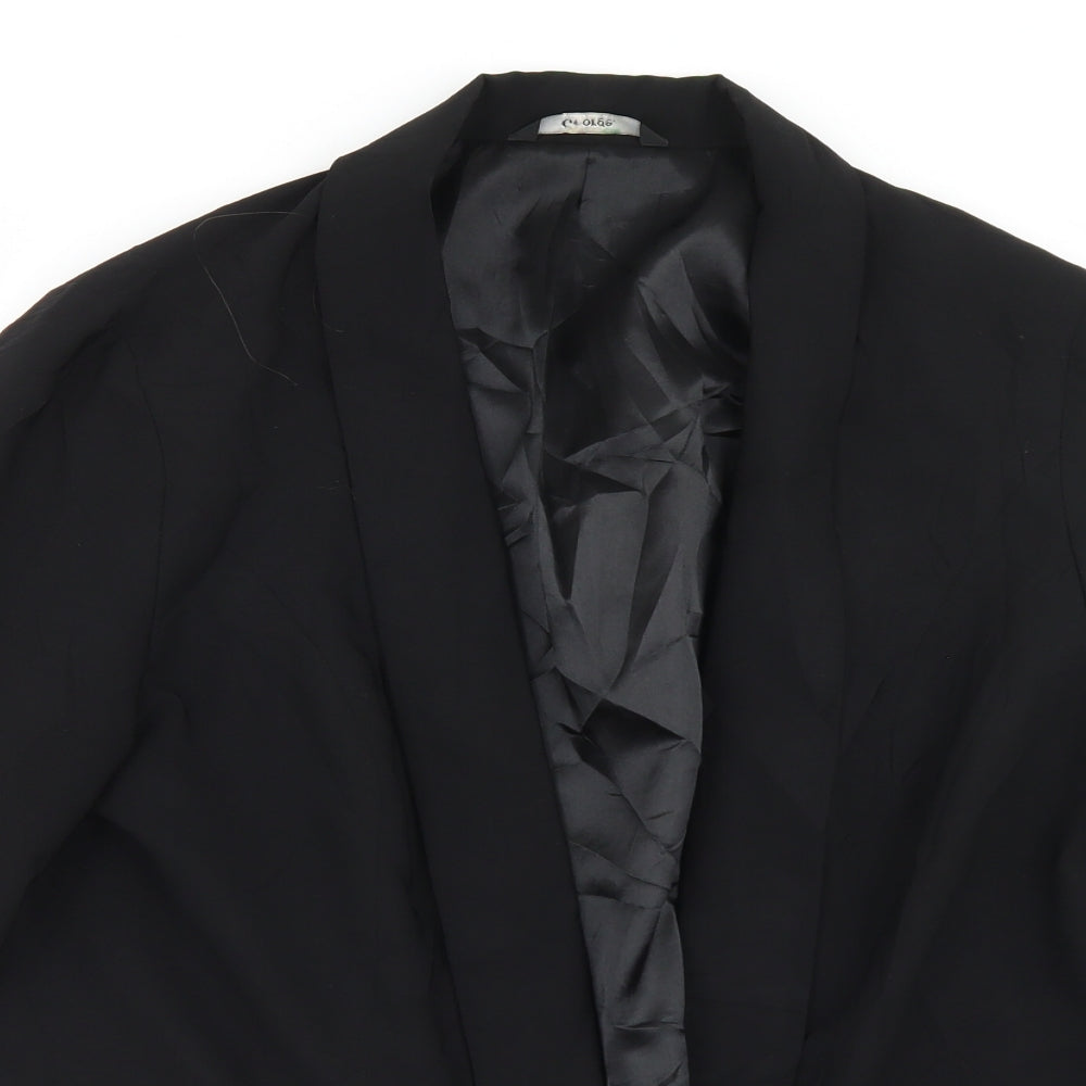 George Womens Black  Polyester Jacket Blazer Size 14