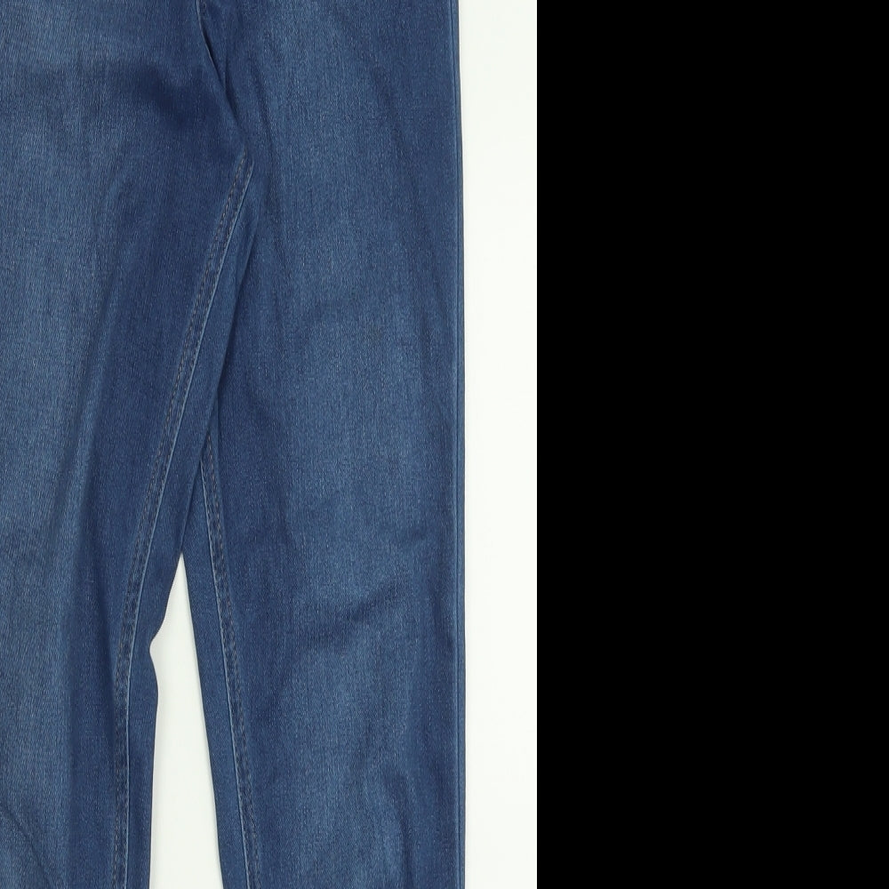 F&F Womens Blue  Cotton Jegging Trousers Size 8 L28 in Regular