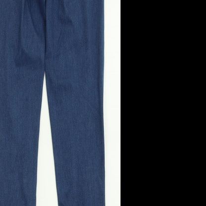 F&F Womens Blue  Cotton Jegging Trousers Size 8 L28 in Regular
