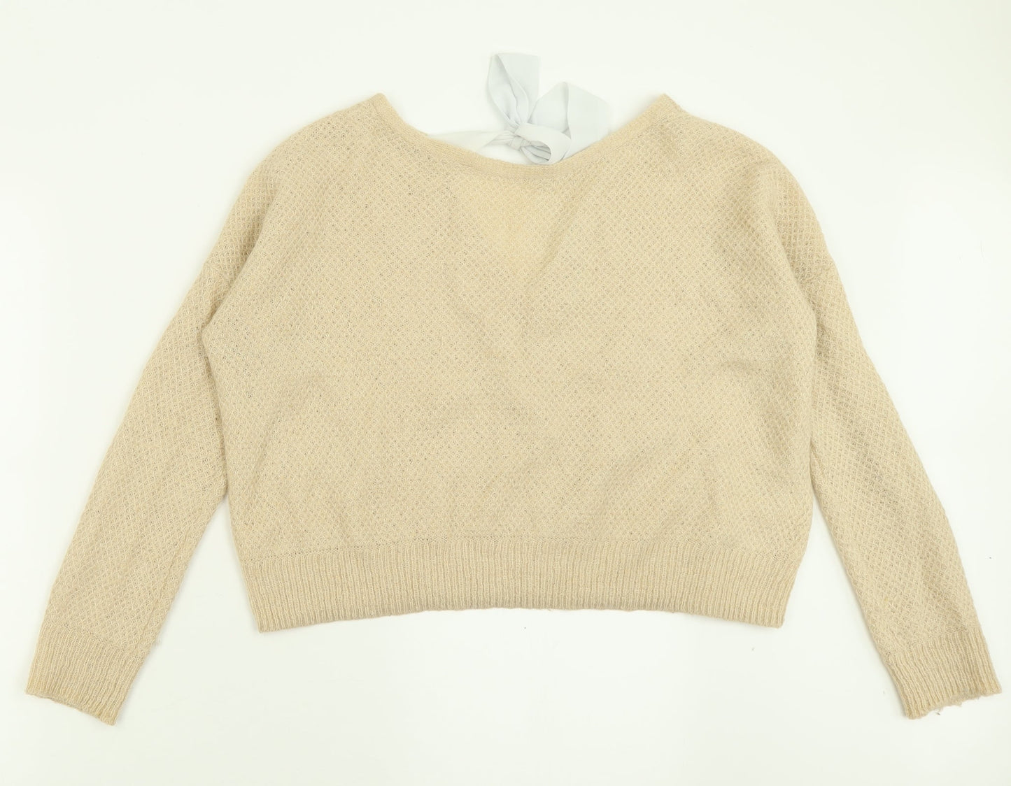Womens UK Size 8 Miss Selfridge Beige Pullover Jumper