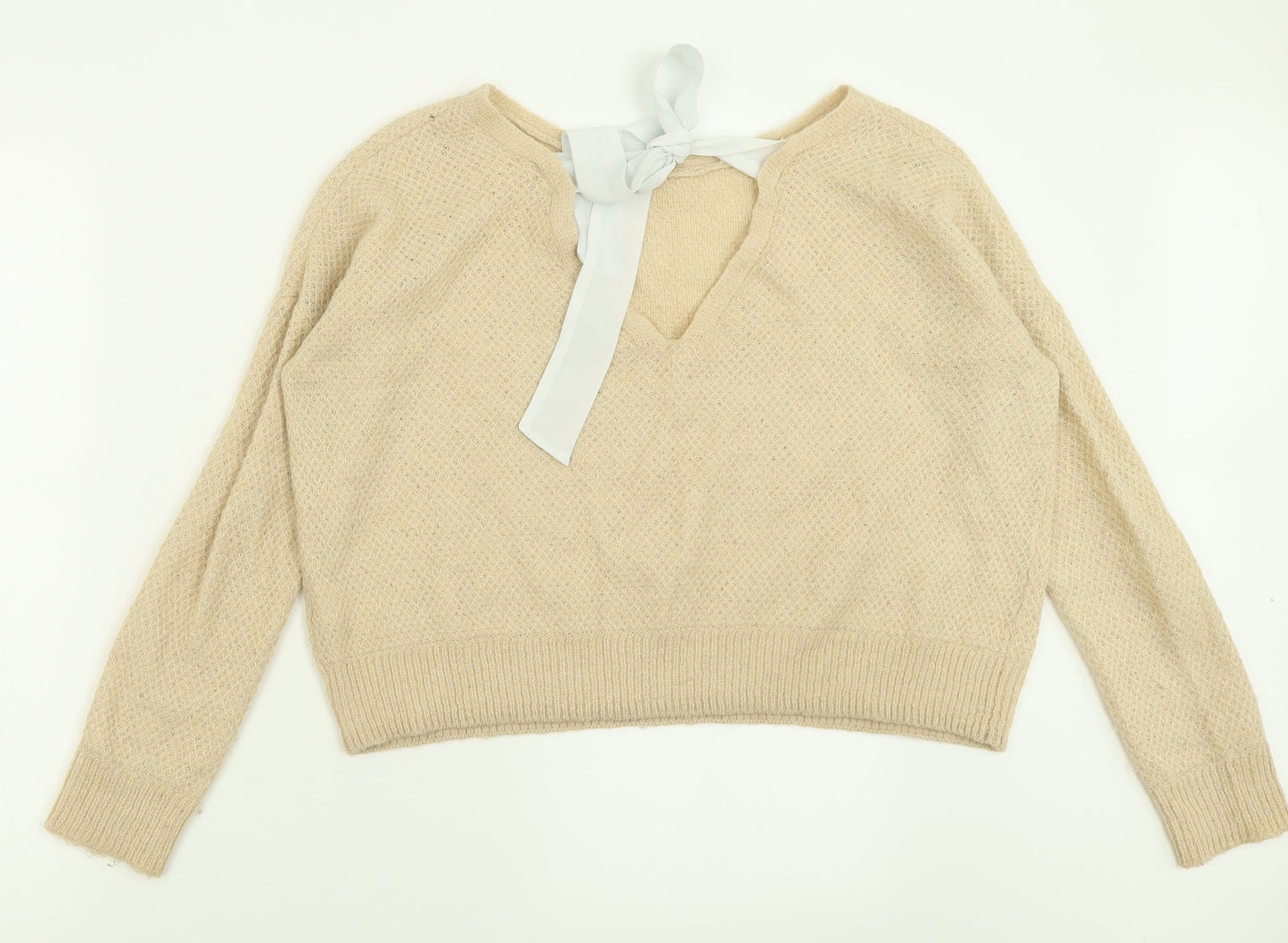 Womens UK Size 8 Miss Selfridge Beige Pullover Jumper