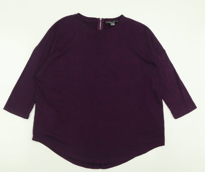 Primark Womens Purple Crew Neck  Polyester Pullover Jumper Size M