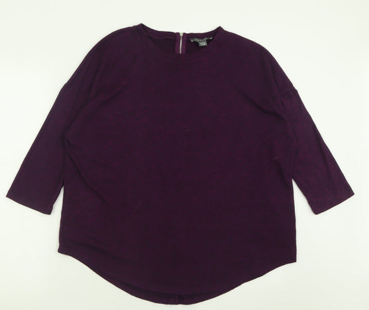 Primark Womens Purple Crew Neck  Polyester Pullover Jumper Size M