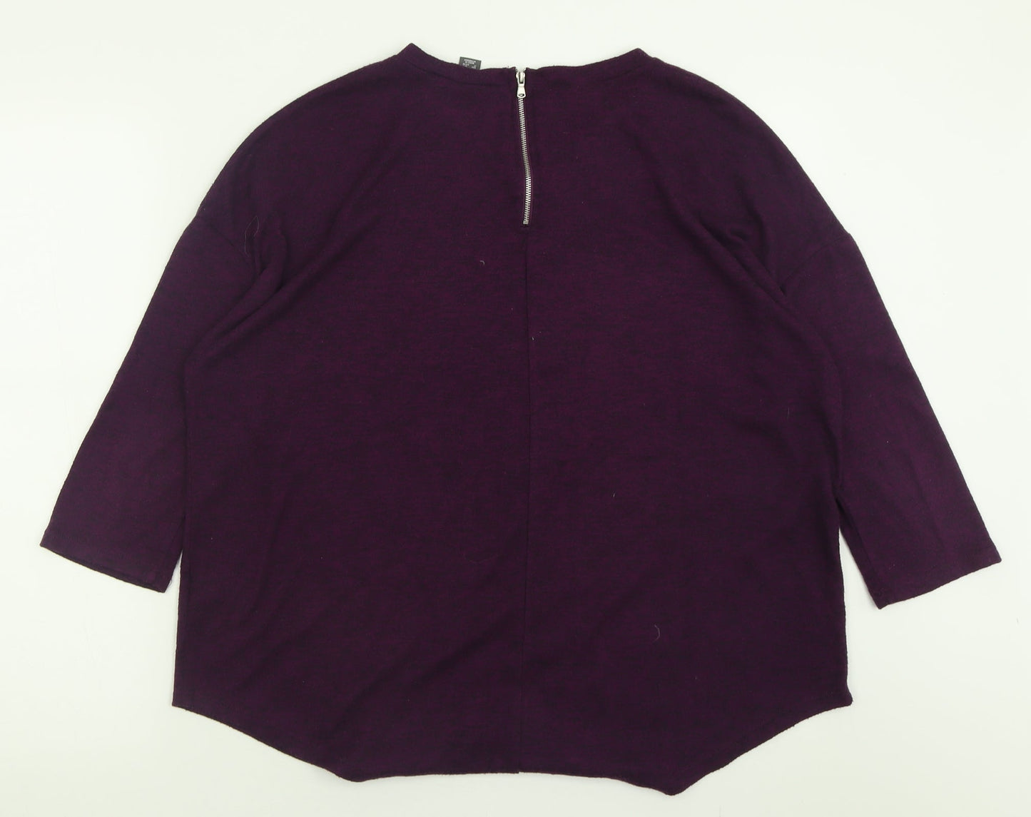Primark Womens Purple Crew Neck  Polyester Pullover Jumper Size M