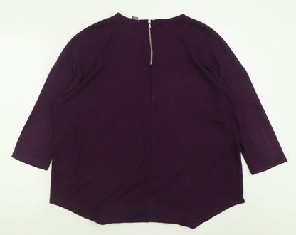 Primark Womens Purple Crew Neck  Polyester Pullover Jumper Size M