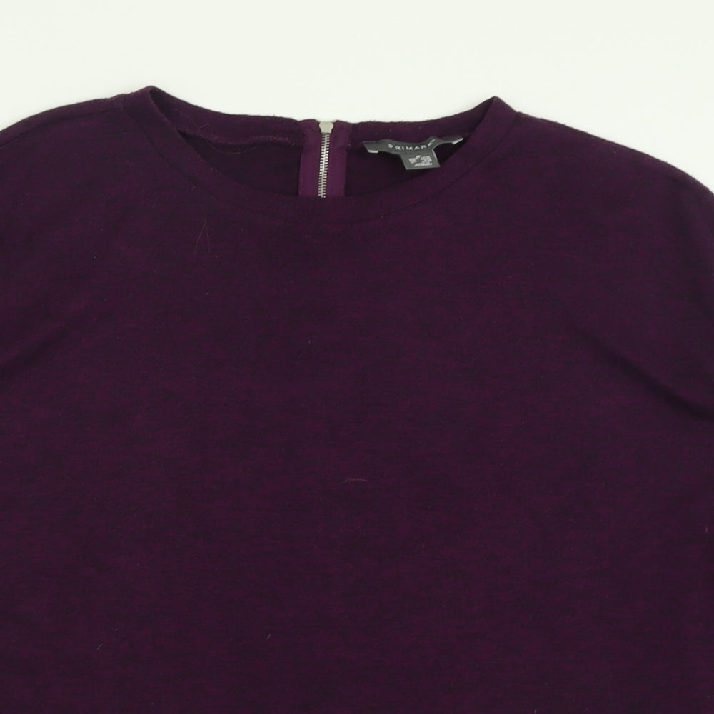 Primark Womens Purple Crew Neck  Polyester Pullover Jumper Size M