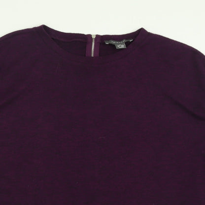 Primark Womens Purple Crew Neck  Polyester Pullover Jumper Size M