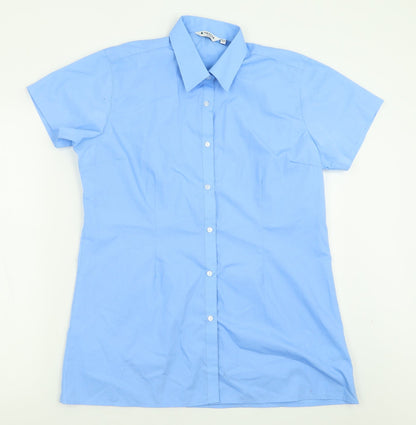 Mens UK Size L TruTex Blue  Button-Up Short Sleeve Casual Shirt