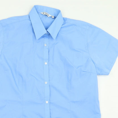 Mens UK Size L TruTex Blue  Button-Up Short Sleeve Casual Shirt