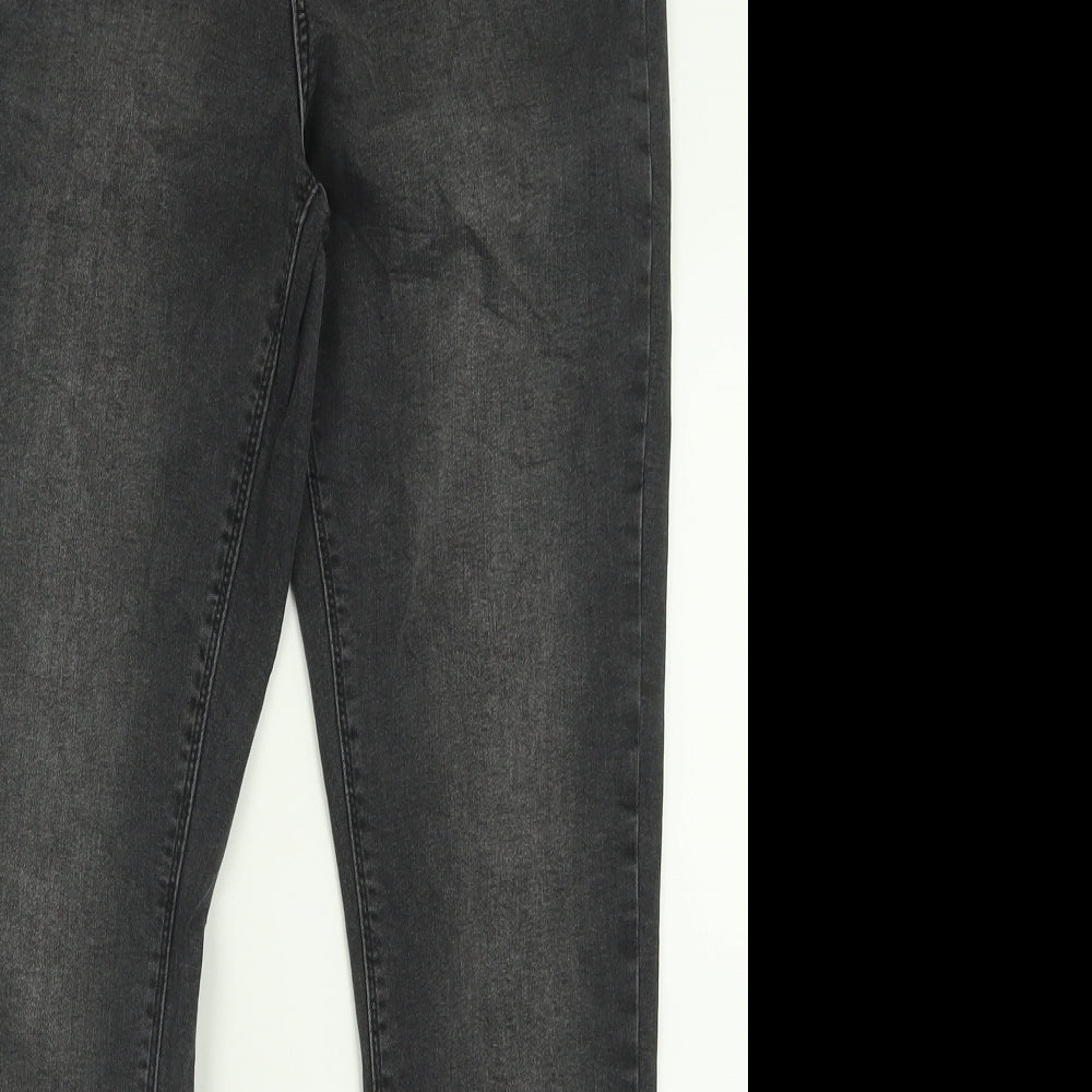 Denim & Co. Womens Black  Cotton Skinny Jeans Size 14 L29 in Regular Button