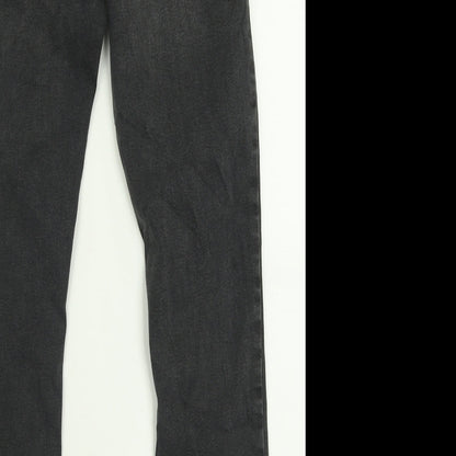 Denim & Co. Womens Black  Cotton Skinny Jeans Size 14 L29 in Regular Button