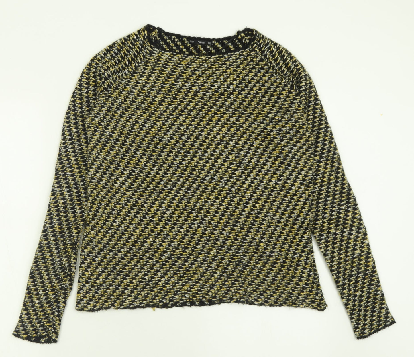 Womens UK Size M Zara Yellow Pullover Jumper