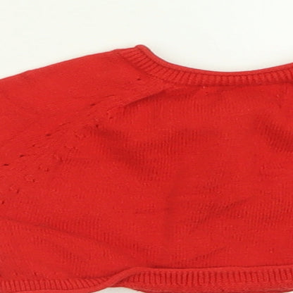 Gap Girls Red  Cotton Cardigan Jumper Size 0-3 Months  Button
