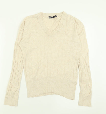 Womens UK Size S Marks and Spencer Beige Pullover Jumper