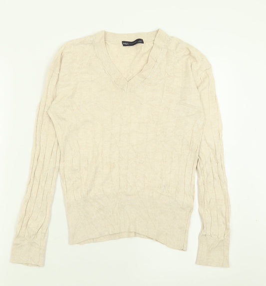 Womens UK Size S Marks and Spencer Beige Pullover Jumper