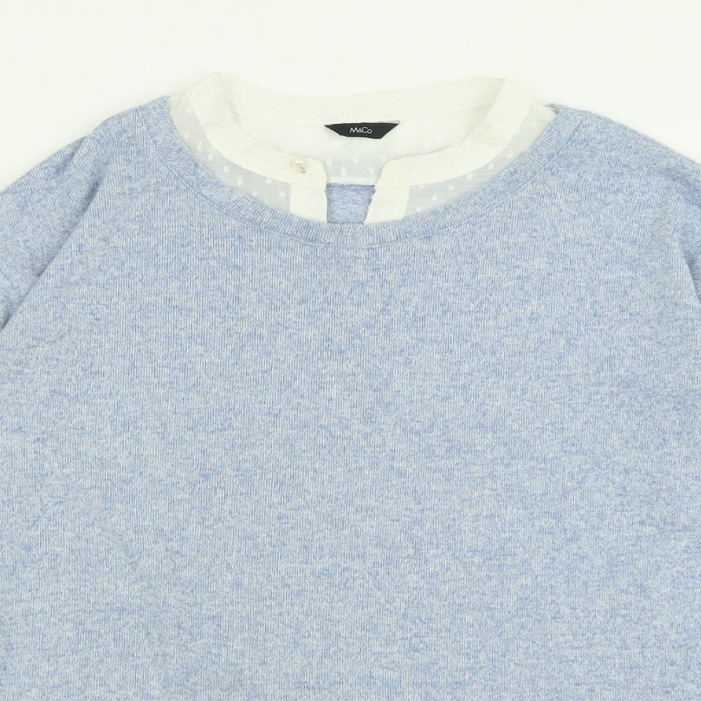 Womens UK Size 12 M&Co Blue Pullover Jumper