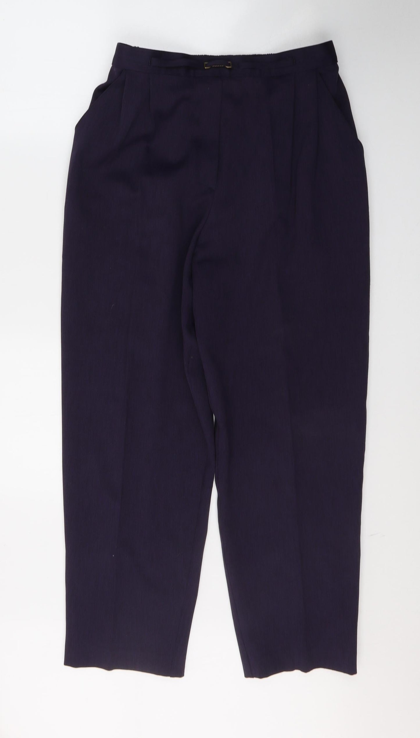 Made in the UK Womens Purple  Polyester Trousers  Size 16 L28 in Regular