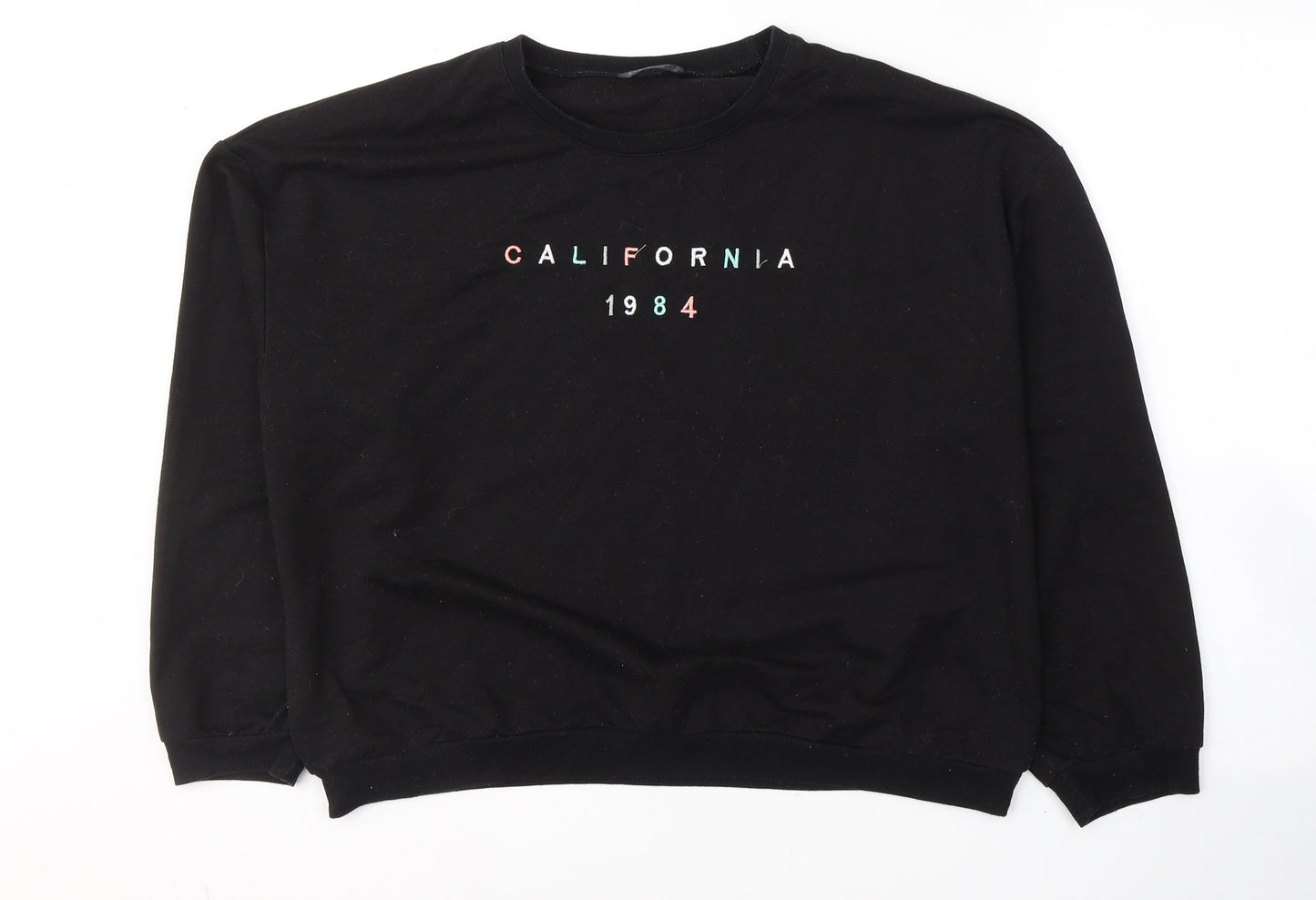 SheIn Womens Black  Cotton Pullover Sweatshirt Size XL  Pullover - California