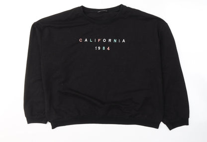 SheIn Womens Black  Cotton Pullover Sweatshirt Size XL  Pullover - California