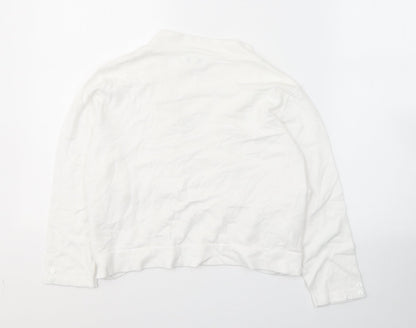 Womens UK Size M TEXT White Cardigan Jumper