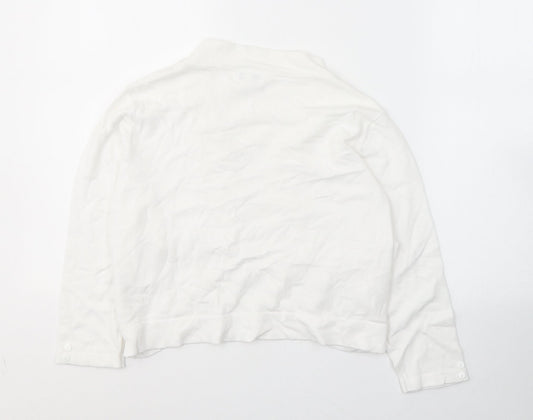 Womens UK Size M TEXT White Cardigan Jumper