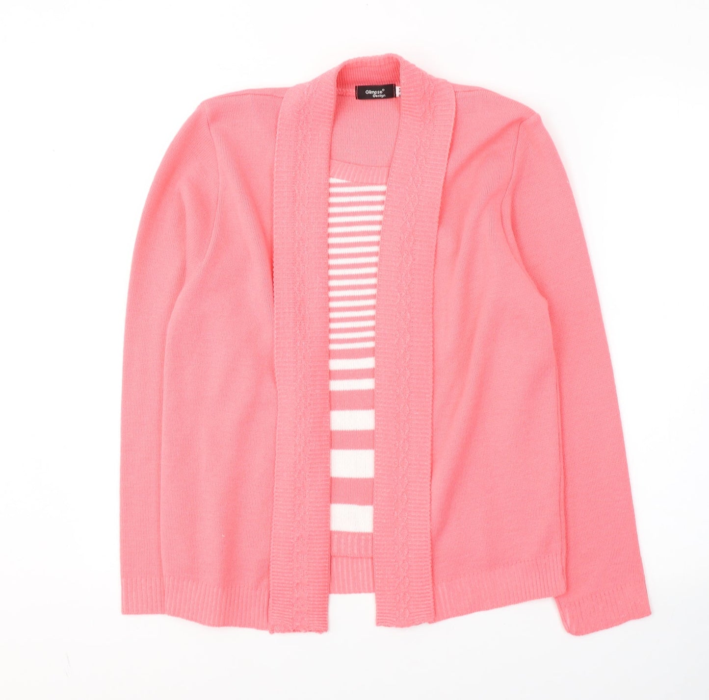 Womens UK Size S Glimpse Design Pink Pullover Jumper