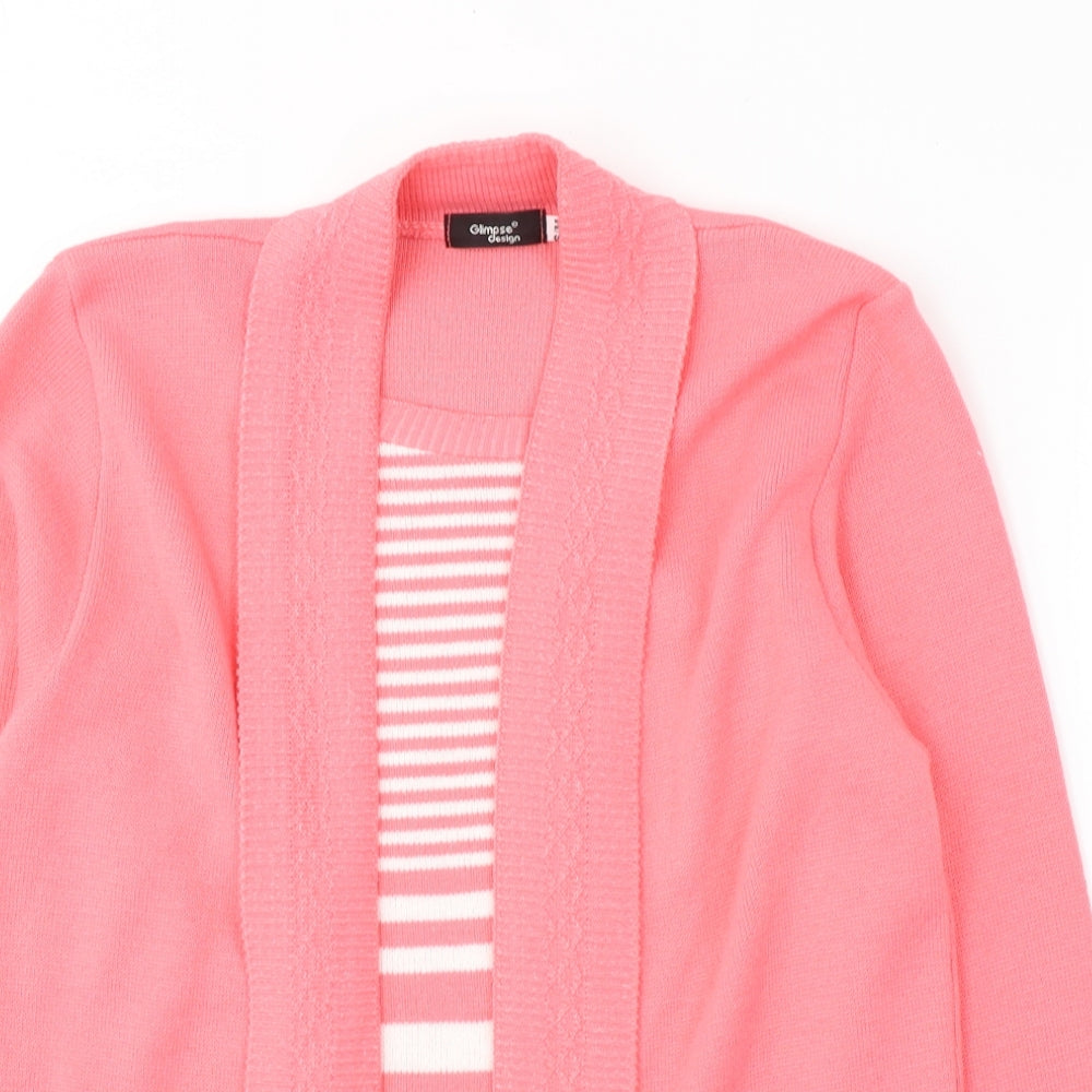 Womens UK Size S Glimpse Design Pink Pullover Jumper